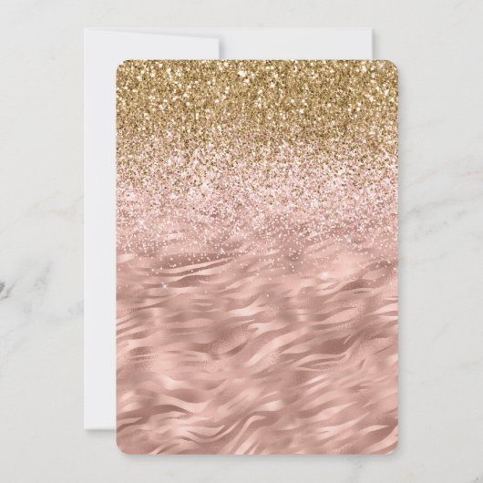 Chique roze Glitz Zebra Print Baby shower Kaart (Achterkant)