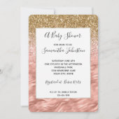 Chique roze Glitz Zebra Print Baby shower Kaart (Voorkant)