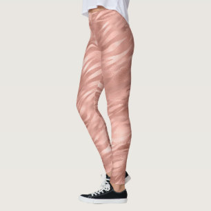 Chique roze Glitz Zebra Print Leggings