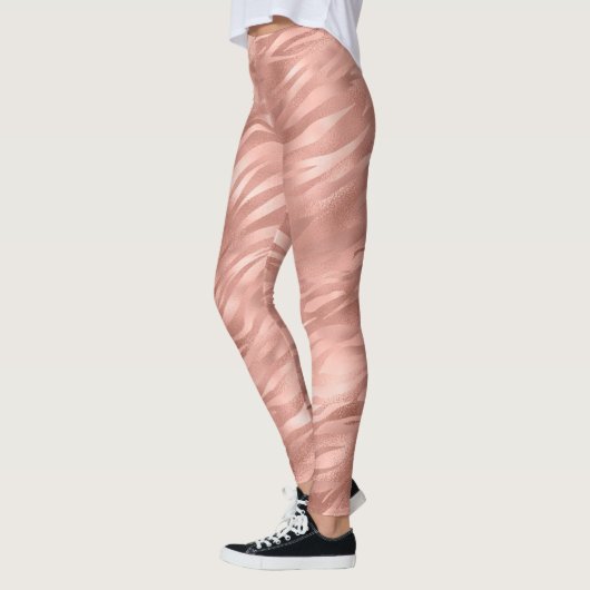 Chique roze Glitz Zebra Print Leggings (Links)