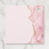 Chique roze goud agaat vleermuis mitzvah aangepast bedankjes labels (Achterkant)