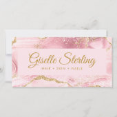 Chique Roze Goud Agate Marmer Cadeaubon (Voorkant)