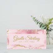 Chique Roze Goud Agate Marmer Cadeaubon (Staand voorkant)