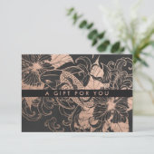 Chique Roze Goud Bloem Koi | Cadeaubon (Staand voorkant)