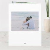 Chique roze goud bloemige pioen groen bruiloft fot bedankkaart (Achterkant)