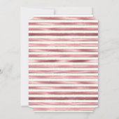 Chique roze goud glans witte strepen kaart (Achterkant)