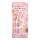 Chique Roze Goud Glitter Marmer Monogram Reclamekaart (Voorkant)