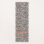 Chique Roze Goud Luipaardprint Aangepast Yogamat (Voorkant)
