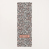 Chique Roze Goud Luipaardprint Aangepast Yogamat (Achterkant)