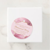 Chique roze gouden agaat aangepaste pensioenpartij bedankjes labels (In situ)