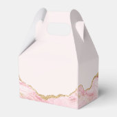 Chique roze gouden agaat aangepaste vleermuis mits bedankdoosjes (Achterkant)