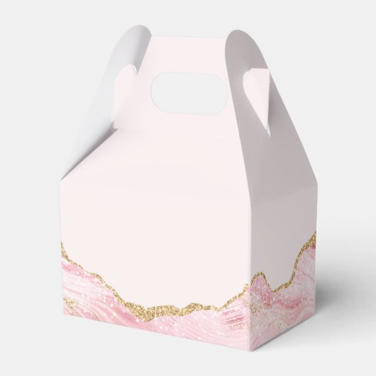 Chique roze gouden agaat aangepaste vleermuis mits bedankdoosjes (Achterkant)