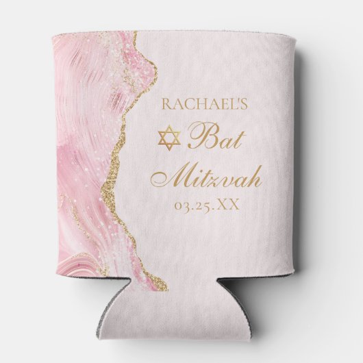 Chique roze gouden agaat aangepaste vleermuis mits blikjeskoeler (Achterkant)