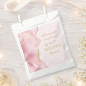Chique roze gouden agaat vleermuis mitzvah partij bedankzakje (Geknipt)