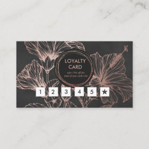 Chique Roze Gouden Bloem Loyalty Card