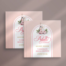 Chique roze gouden bloemblaadjes prosecco bruidsfe