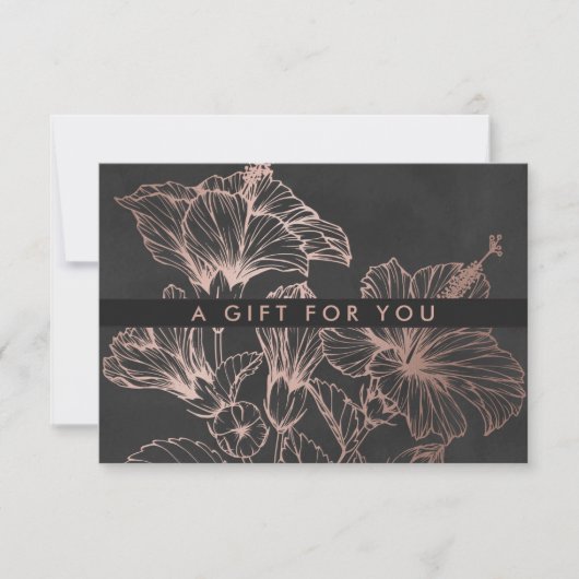 Chique Roze Gouden Bloemen | Cadeaubon (Voorkant)
