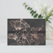Chique Roze Gouden Bloemen | Cadeaubon (Staand voorkant)
