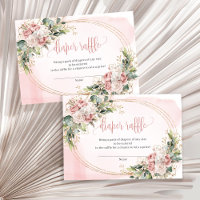 Chique Roze Gouden Bloemen Groene Luier Raffle
