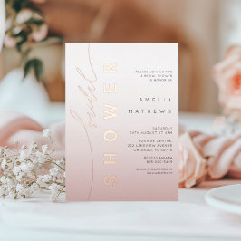 Chique Roze Gouden Calligraphy Bruiloftsborrel  Folie Uitnodiging