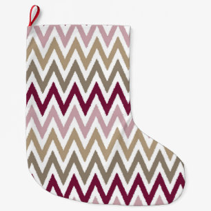 Chique roze gouden Chevron Grote Kerstsok