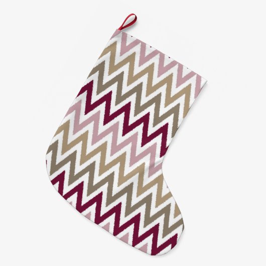 Chique roze gouden Chevron Grote Kerstsok (Voorkant (Hangend))