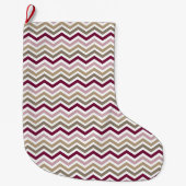 Chique roze gouden Chevron Grote Kerstsok (Voorkant)