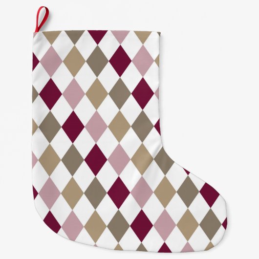 Chique roze gouden diamanten grote kerstsok (Voorkant)