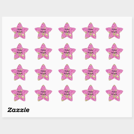 Chique roze gouden diamanten ster sticker (Vel)