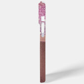 Chique Roze Gouden Folie Glitterige Meisjesachtige Case-Mate iPhone Case (Achterkant / Links)