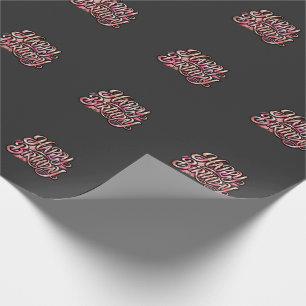Chique Roze Gouden Gelukkig Verjaardag Glitter Typ Cadeaupapier