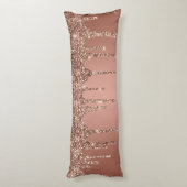 Chique Roze Gouden Glitter Druppels Lichaamskussen (Achterkant (Verticaal))