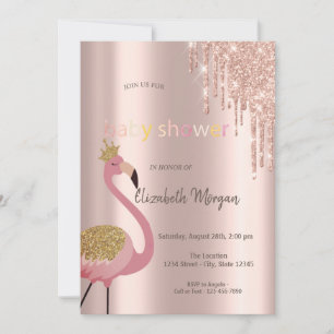 Chique Roze Gouden Glitter Druppels, Schattige Roz Kaart