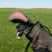 Chique Roze Gouden Glitter Glans Drip Monogram Naa Golfheadcover (Insitu)
