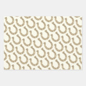 chique roze gouden glitter Hoefijzer Inpakpapier Vel (Voorkant)