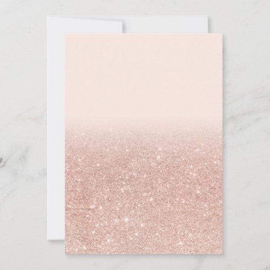 Chique roze gouden glitter ombre roze bruiloft tri kaart (Achterkant)