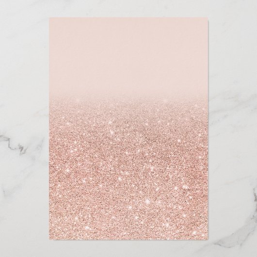 Chique roze gouden glitter sparkels ombre Sweet 16 Folie Uitnodiging (Achterkant)