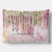 Chique roze gouden glitters glazuur monogram etui (Voorkant)