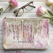 Chique roze gouden glitters glazuur monogram etui