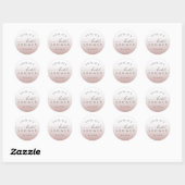 Chique Roze Gouden Gradiënt Bruidsdouche Ronde Sticker (Vel)