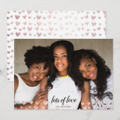 Chique Roze Gouden Harten Veel Liefs Valentijn Feestdagenkaart (Voorkant / Achterkant)