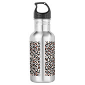 Chique Roze Gouden Luipaardprint Persoonlijk Waterfles (Achterkant)