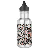 Chique Roze Gouden Luipaardprint Persoonlijk Waterfles (Links)