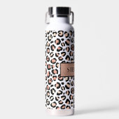 Chique roze gouden luipaardprint Persoonlijk Waterfles (Voorkant)