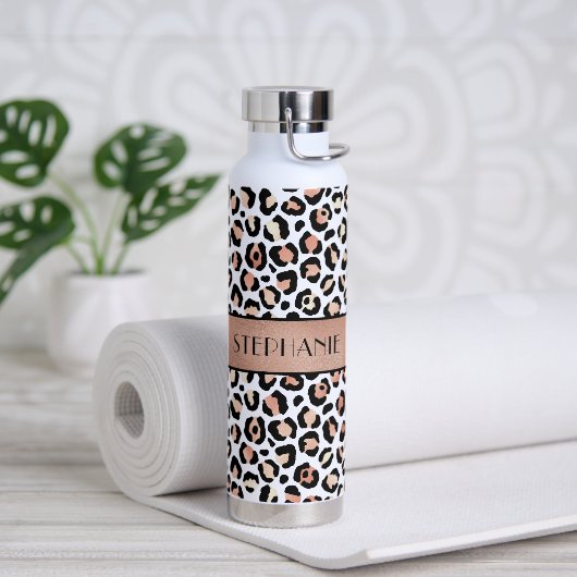 Chique roze gouden luipaardprint Persoonlijk Waterfles (Yoga)