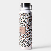 Chique roze gouden luipaardprint Persoonlijk Waterfles (Achterkant)