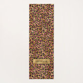 Chique Roze Gouden Luipaardprint Persoonlijk Yogamat (Achterkant)