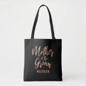 Chique Roze Gouden Moderne Moeder van de Bruidegom Tote Bag (Voorkant)