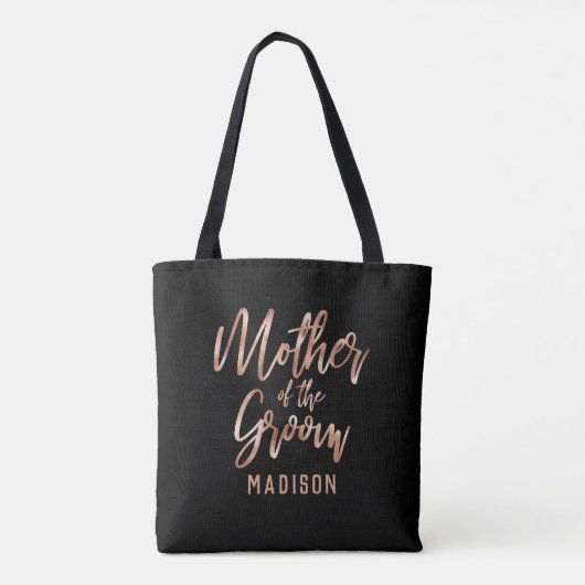 Chique Roze Gouden Moderne Moeder van de Bruidegom Tote Bag (Achterkant)