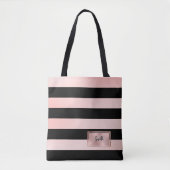 Chique roze gouden strepen tas (Voorkant)